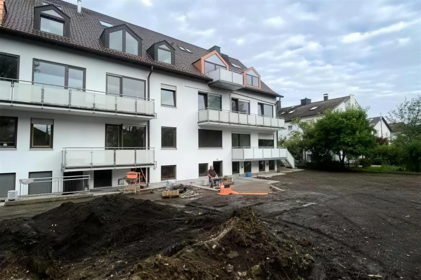 Mehrfamilienhaus während der Bauphase